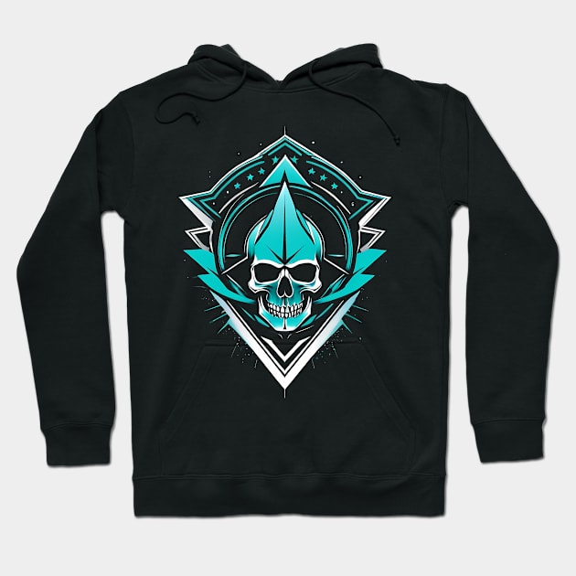 Hardcore Skull Design Hoodie by TaevasDesign